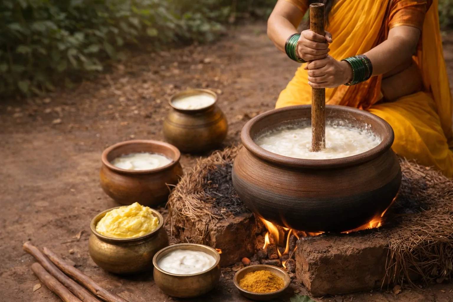 Traditional bilona process